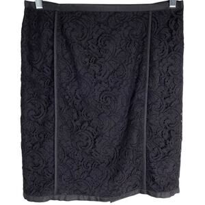 Banana Republic Skirt Pencil Black Lace 12 Lined Back Zipper New